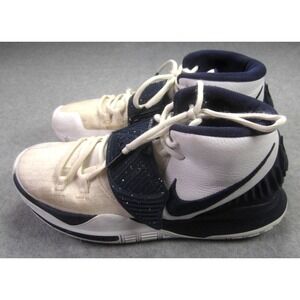 Nike Kyrie 6‎ Mens 8.5 Shoes White Navy CK5869-100 Basketball Sneakers READ